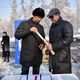 Фото пресс-службы мэрии. На месте строительства парка в северной части Бишкека заложили капсулу