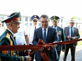 President of Kyrgyzstan opens new building of military unit in Bishkek